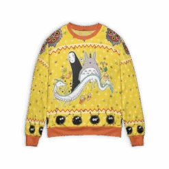 Totoro And No Face Riding Haku 3D Ugly Christmas Sweater