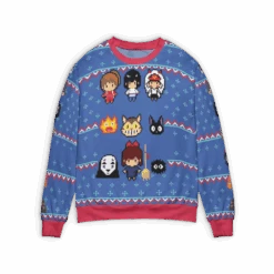 Ghibli Chibi 8bit Ugly Christmas Sweater