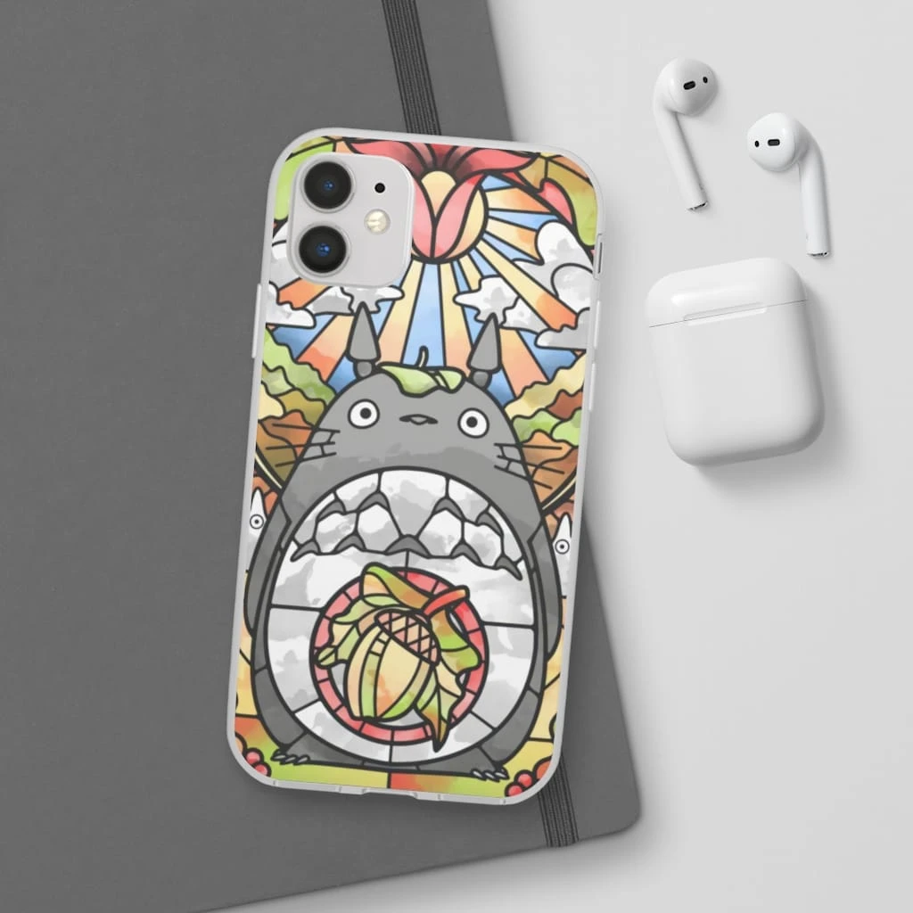 Totoro Stained Glass Art IPhone Cases 15 Totoro Stained Glass Art IPhone Cases - Image 15