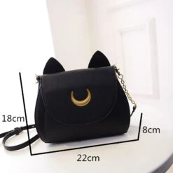 Sailor Moon Cat Shoulder Bags 2 Colors -Ghibli Anime Sailor Moon Shoulder Bags Cosplay prop Luna Fashion Summer Side Bags for Ladies 5