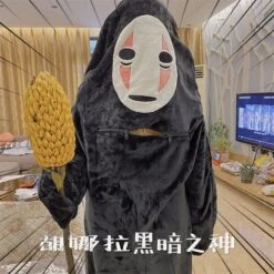 Spirited Away No Face Man Flannel Cosplay Costume -Ghibli Anime Spirited Away Kigurumi Pajamas No Face Man Plush Winter Flannel Adult Cartoon Anime Cosplay Costume.jpg Q90.jpg