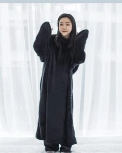 Spirited Away No Face Man Flannel Cosplay Costume -Ghibli Anime Spirited Away Kigurumi Pajamas No Face Man Plush Winter Flannel Adult Cartoon Anime Cosplay Costume.jpg Q90.jpg 3