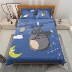 Umbrella Totoro Quilt Bedding Set