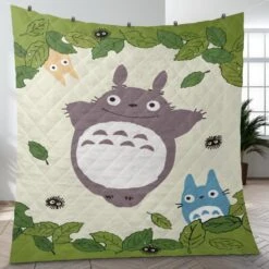 Totoro And Friends Quilt Blanket -Ghibli BLANKET 648 MOCKUP 1