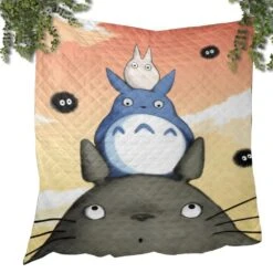Totoro Family Quilt Blanket