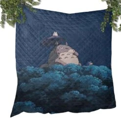 Totoro Flute Night Quilt Blanket