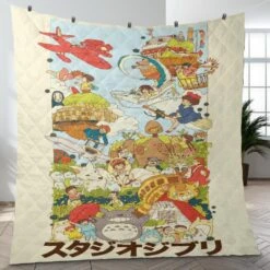 Studio Ghibli Compilation Quilt Blanket -Ghibli BLANKET 708 MOCKUP 1