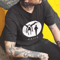 Death Note Cotton T-shirt For Men -Ghibli Death Note T shirt I Just Need Your Name Letter Print T shirt Breathable 100 Cotton 4