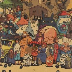 Ghibli Characters Vintage Poster -Ghibli Hc337712bd5584244982d503752d643eda