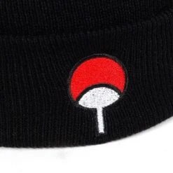 Naruto Uchiha Family Logo Beanie 2 Colors -Ghibli Japanese Anime Naruto Winter Knitted Hats Uchiha Family Logo Embroidery Warm Skullies Beanie Skiing Knit Hats 5