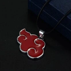 Naruto Akatsuki Symbol Necklace -Ghibli Naruto Akatsuki cosplay red cloud necklace Uchiha Itachi Pain pendant jewelry accessories 2
