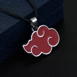 Naruto Akatsuki Symbol Necklace -Ghibli Naruto Akatsuki cosplay red cloud necklace Uchiha Itachi Pain pendant jewelry accessories 3