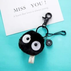 Spirited Away Soot Sprites Plush Keychain With Accessories -Ghibli Plush Keychains Spirited Away Miyazaki Hayao Totoro Small Pedants Briquette Black Carbon Coal Ball Elf Doll 1.jpg 640x640 1