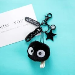 Spirited Away Soot Sprites Plush Keychain With Accessories -Ghibli Plush Keychains Spirited Away Miyazaki Hayao Totoro Small Pedants Briquette Black Carbon Coal Ball Elf Doll 2 1.jpg 640x640 2 1