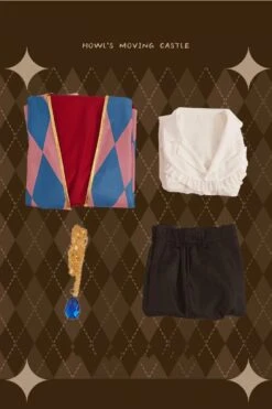 Howl’s Moving Castle Howl Cosplay Costume Full Set 4PCS -Ghibli S071745c5f1a044a3baed10d90e281167x