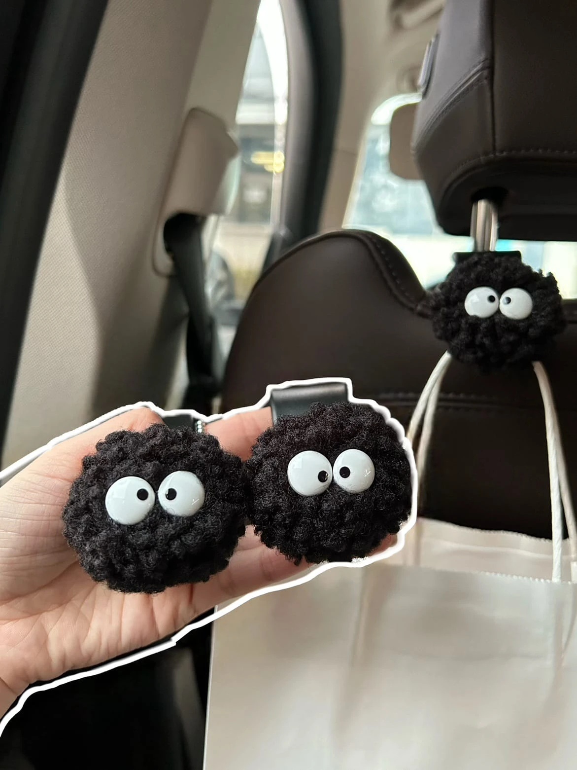 Cute Soot Sprites Car Seat Back Hook Set 2pcs 1 Cute Soot Sprites Car Seat Back Hook Set 2pcs