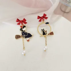 Kiki’s Delivery Service Cute Pearl Asymmetry Earrings -Ghibli Se381abd6f65b47d3bb5d89ce33ae1db7y
