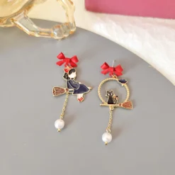 Kiki’s Delivery Service Cute Pearl Asymmetry Earrings -Ghibli Se3a99767e1594853b0f2bdd9e4e1ad1dc