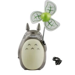 My Neighbor Totoro Night Light With Leaf Fan -Ghibli Totoro cartoon fan creative charging LED night light electric fan lamp mute student dormitory USB Fan.jpg Q90.jpg 1