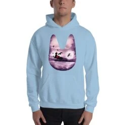 Kiki’s Delivery Service – Purple Jiji Hoodie Unisex -Ghibli mockup 554f2a68