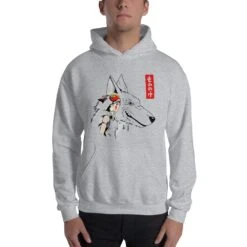 Princess Mononoke – San And The Wolf Hoodie Unisex -Ghibli mockup a70a8879 1