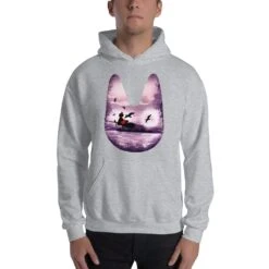 Kiki’s Delivery Service – Purple Jiji Hoodie Unisex -Ghibli mockup b1667dc5