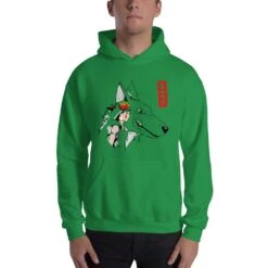 Princess Mononoke – San And The Wolf Hoodie Unisex -Ghibli mockup b530d4c2