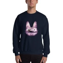 Kiki’s Delivery Service – Purple Jiji Sweatshirt Unisex -Ghibli mockup eb570b9b