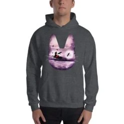 Kiki’s Delivery Service – Purple Jiji Hoodie Unisex -Ghibli mockup eff2cfc1 1
