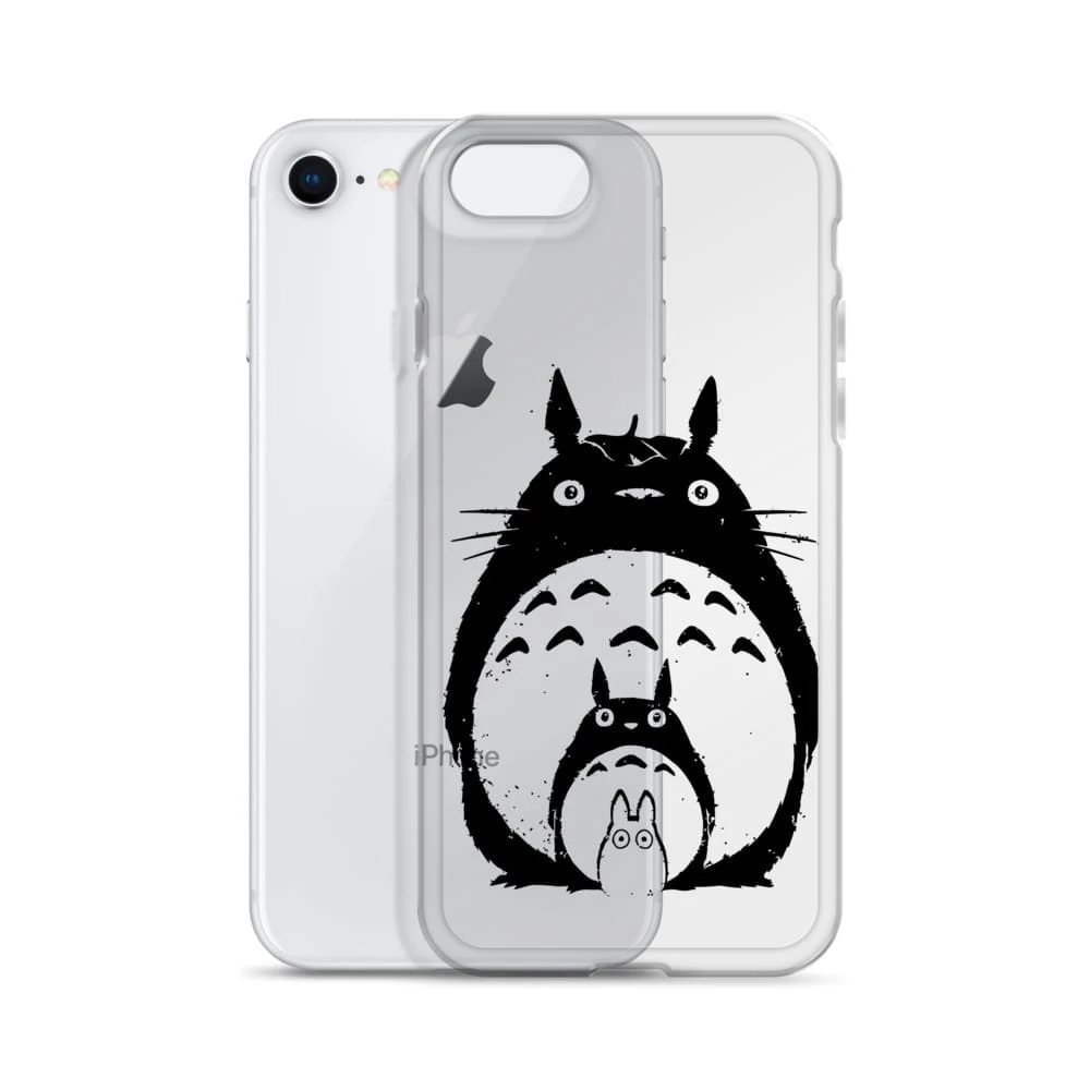 My Neighbor Totoro Black & White IPhone Case 16 My Neighbor Totoro Black & White IPhone Case - Image 16