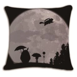 My Neighbor Totoro Linen Throw Pillow Cover -Ghibli productimage1125403573 2nd