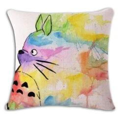 My Neighbor Totoro Linen Throw Pillow Cover -Ghibli productimage1125403584 2nd