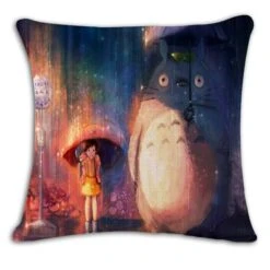 My Neighbor Totoro Linen Throw Pillow Cover -Ghibli productimage1125403585 2nd