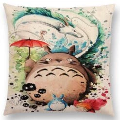 Studio Ghibli Watercolor Throw Pillow Cover -Ghibli productimage417978542 2nd
