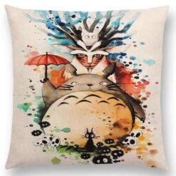 Studio Ghibli Watercolor Throw Pillow Cover -Ghibli productimage417978544 2nd