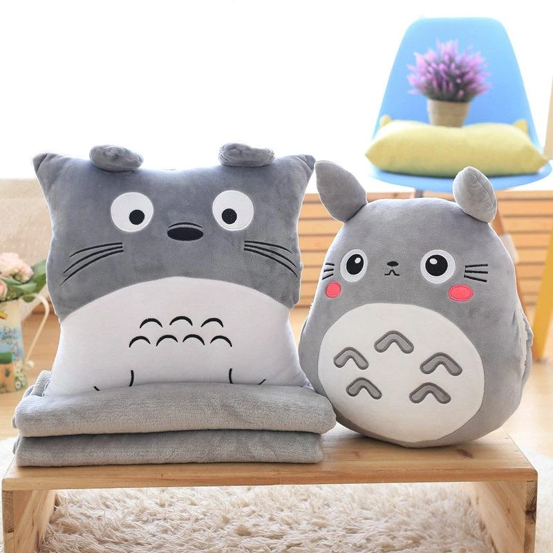 My Neighbor Totoro Hand Warmer Plush Pillow With Grey Blanket 1 My Neighbor Totoro Hand Warmer Plush Pillow With Grey Blanket