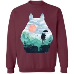 Totoro On The Line Lanscape Sweatshirt -Ghibli redirect07122021140751 12