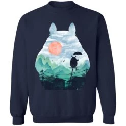 Totoro On The Line Lanscape Sweatshirt -Ghibli redirect07122021140751 13