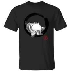 Totoro Family And The Girls In Black And White T Shirt -Ghibli redirect09142022070902 1