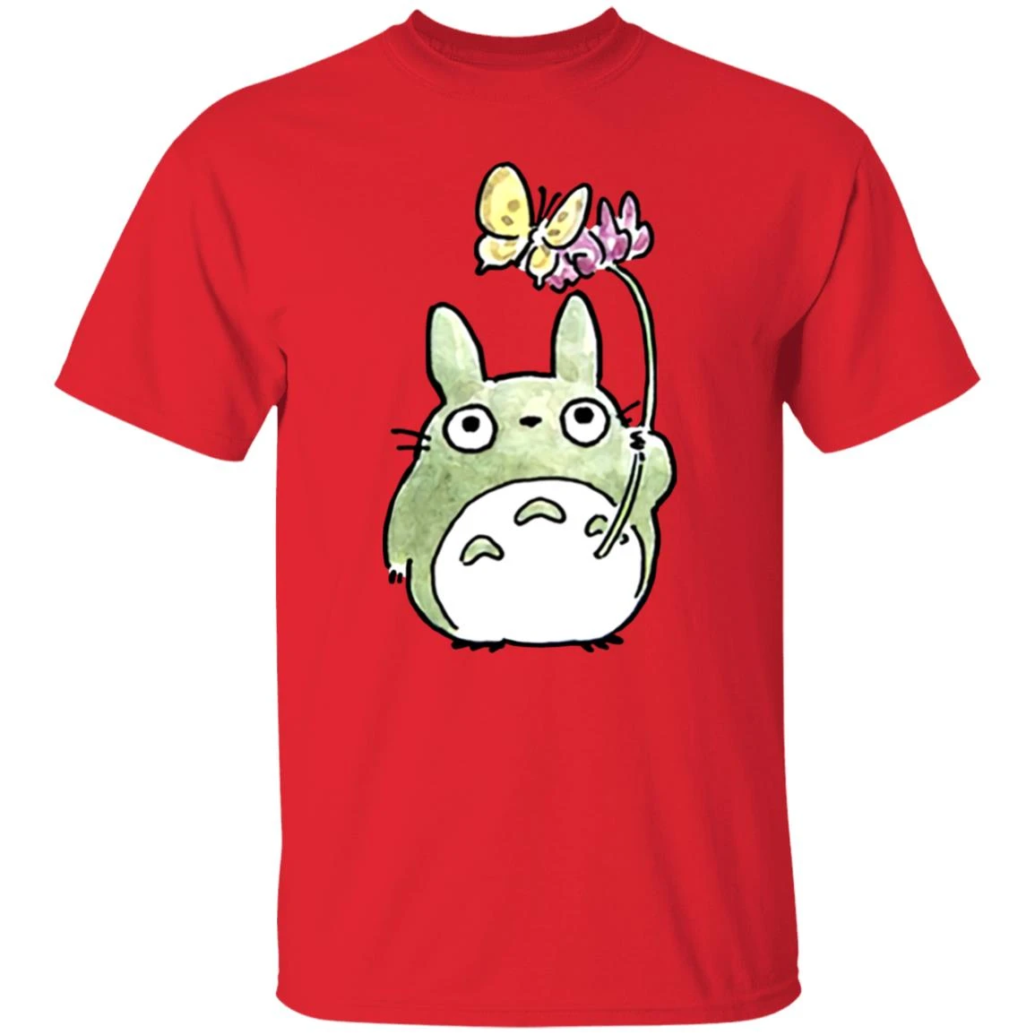 Totoro With Butterfly Cute Drawing T Shirt 8 Totoro With Butterfly Cute Drawing T Shirt - Image 8