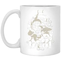 Ghibli Movie Characters Compilation In Black And White Mug