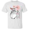 Totoro And The Girls By Sakura Flower T Shirt