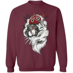 Princess Mononoke Black And White Fanart Sweatshirt -Ghibli redirect12132021041207 3 1