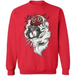 Princess Mononoke Black And White Fanart Sweatshirt -Ghibli redirect12132021041208 1