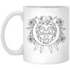 Princess Mononoke Mask In Black And White Mug