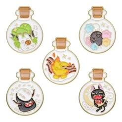 Ghibli Cute Characters Badge Pin Set 5pcs Style 2