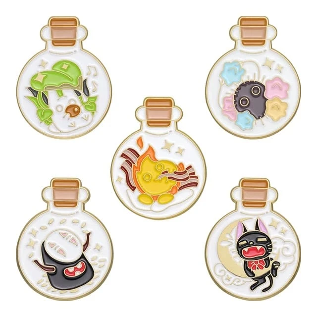 Ghibli Cute Characters Badge Pin Set 5pcs Style 2 1 Ghibli Cute Characters Badge Pin Set 5pcs Style 2